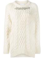 P.a.r.o.s.h. Embellished Roll Neck Jumper - White