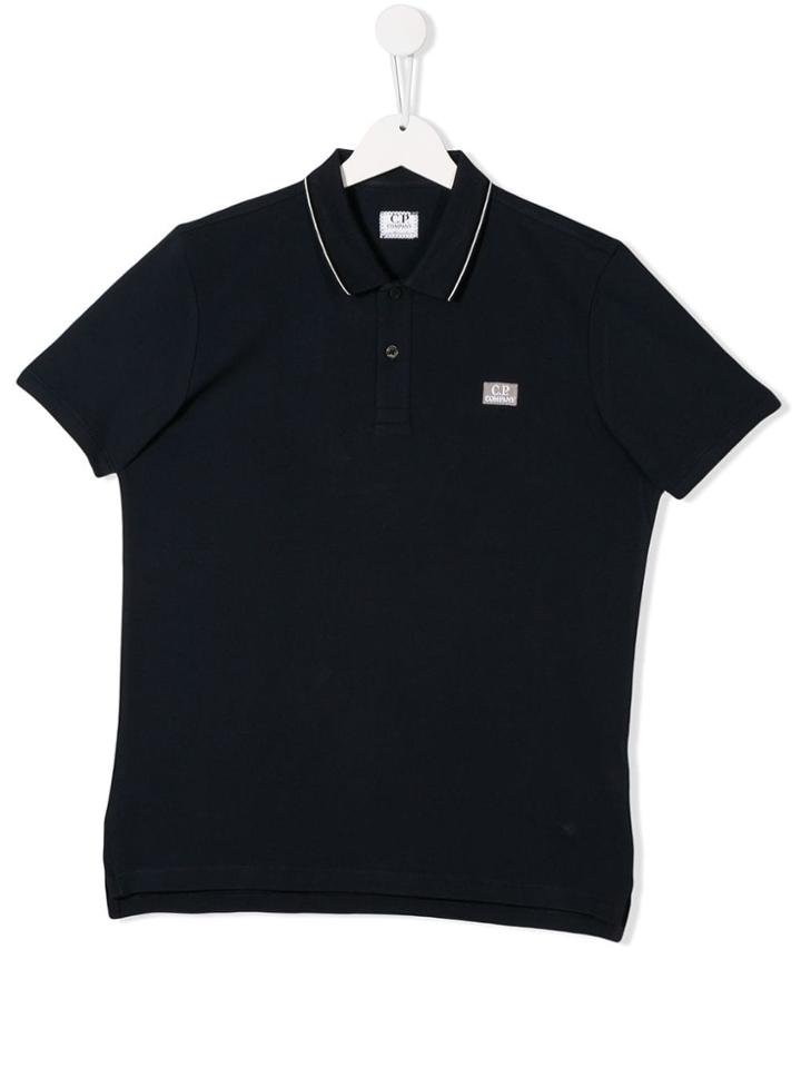 Cp Company Kids Logo Polo Shirt - Blue