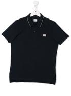 Cp Company Kids Logo Polo Shirt - Blue