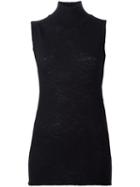 Rick Owens Lilies Roll Neck Tank Top, Women's, Size: 46, Black, Cashmere/silk