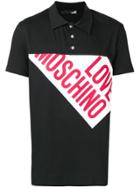 Love Moschino Printed Logo Polo Shirt - Black