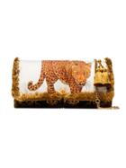 Versace Multicoloured Leopard Print Large Silk Pillow Bag