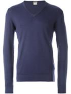 Massimo Alba V-neck Sweater, Men's, Size: Xl, Blue, Cashmere