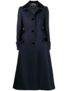 Miu Miu Single Breasted Tailored Coat - Blue