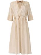 Jil Sander Navy Tie Waist Dress - Neutrals