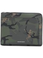 Alexander Mcqueen Skeleton Print Clutch Bag - Green