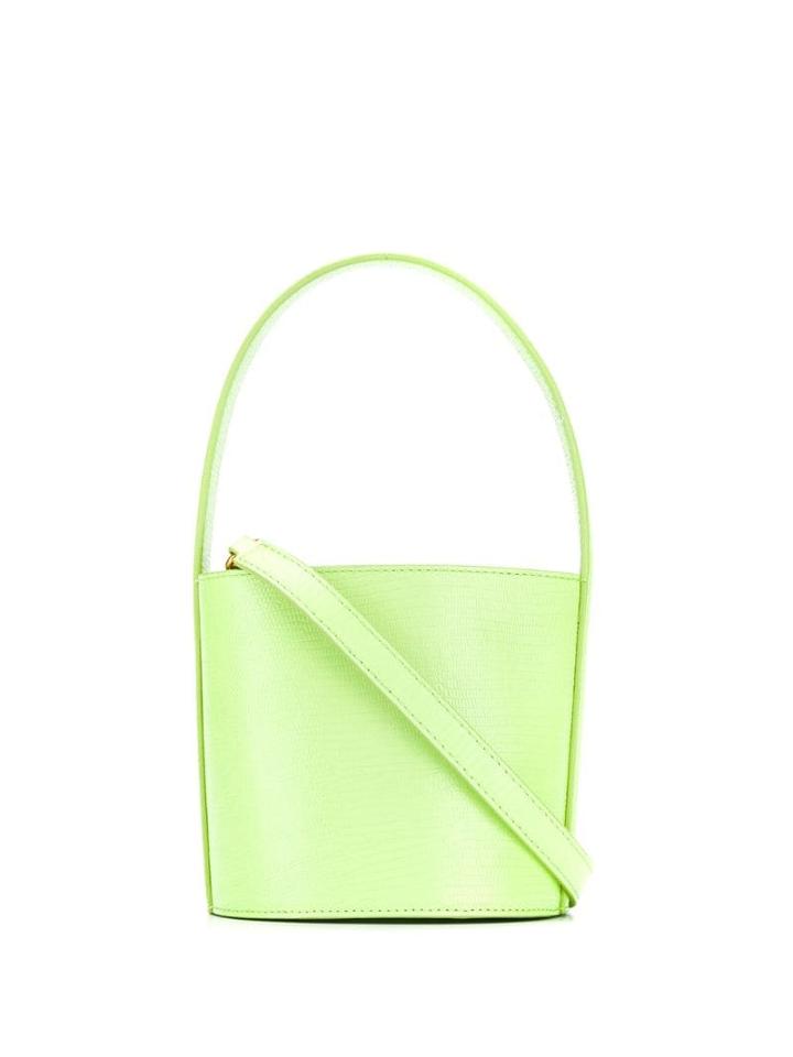 Staud Mini Bissett Lizard-embossed Leather Bucket Bag - Green
