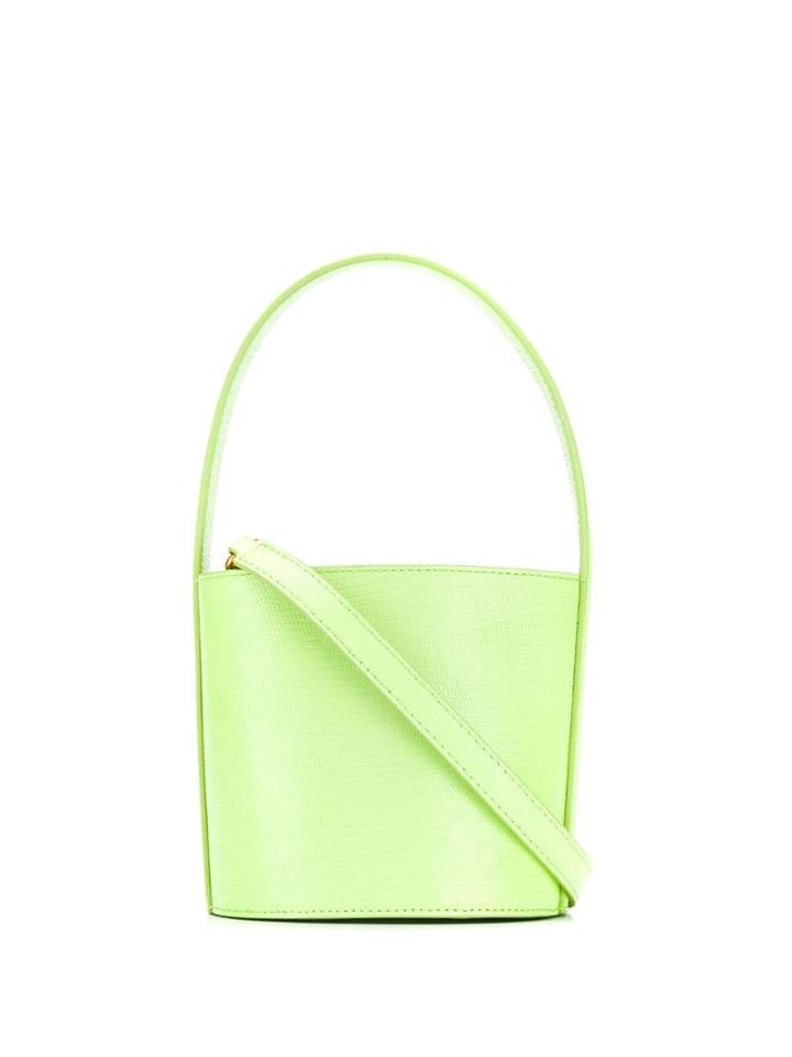 Staud Mini Bissett Lizard-embossed Leather Bucket Bag - Green