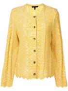 Marc Jacobs Long Sleeve Scalloped Cardigan - Yellow