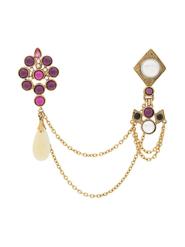 Jean Paul Gaultier Pre-owned Collar Chain Pin Brooch - Gold