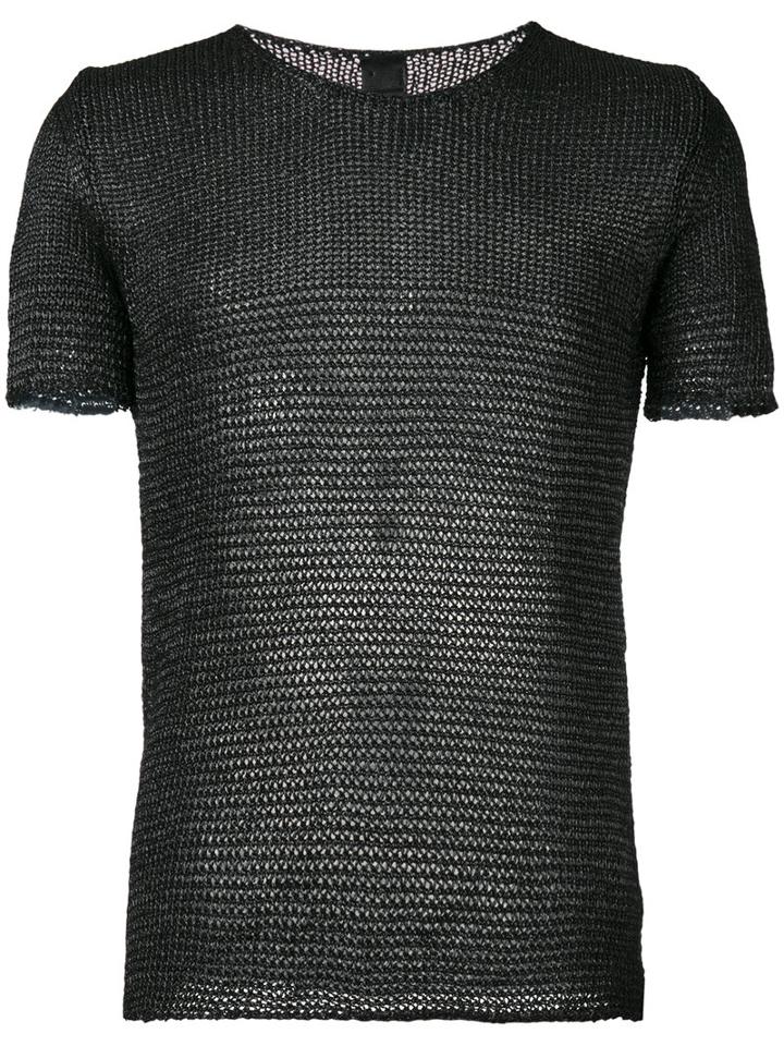 10sei0otto - Knit Round Neck T-shirt - Men - Cotton/polyamide - Xl, Black, Cotton/polyamide
