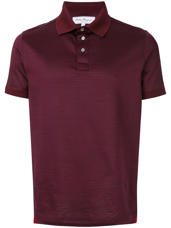 Salvatore Ferragamo Gancini Print Polo Shirt - Pink & Purple