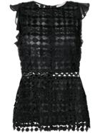 Michael Michael Kors Geometric Floral Lace Top - Black