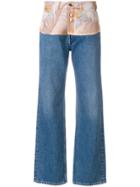 Maison Margiela Contrast Panel Straight Leg Jeans - Blue