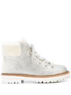 Lola Cruz Studded Hiking Boots - White