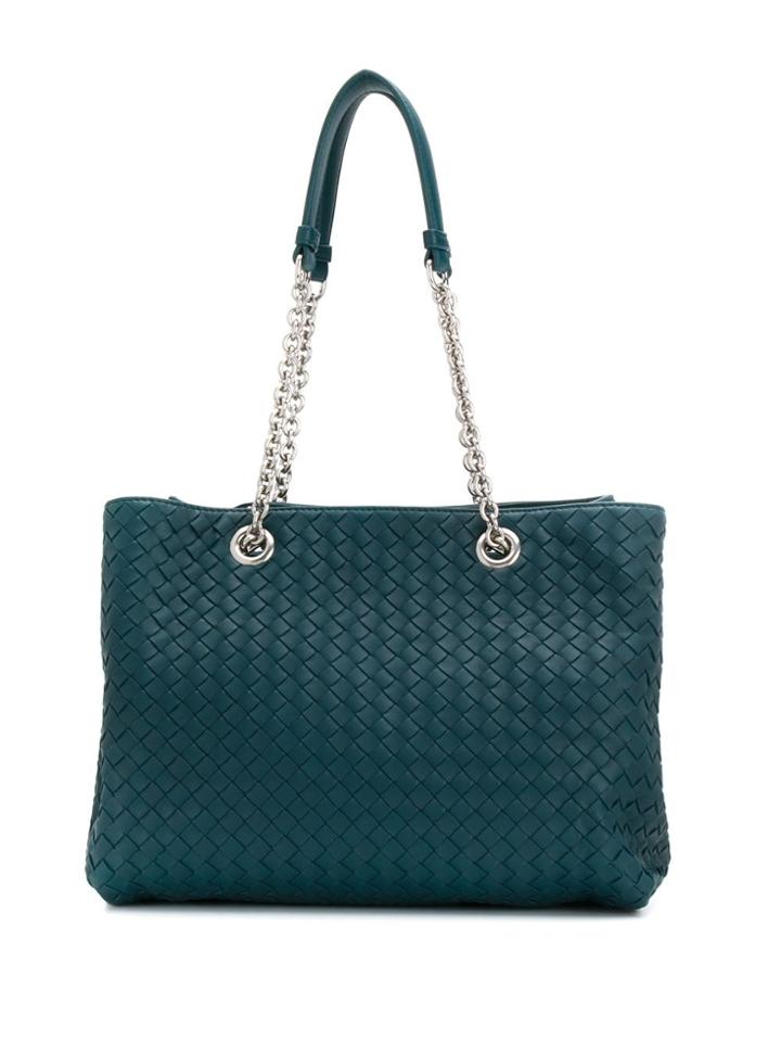 Bottega Veneta Small Intrecciato Tote - Blue