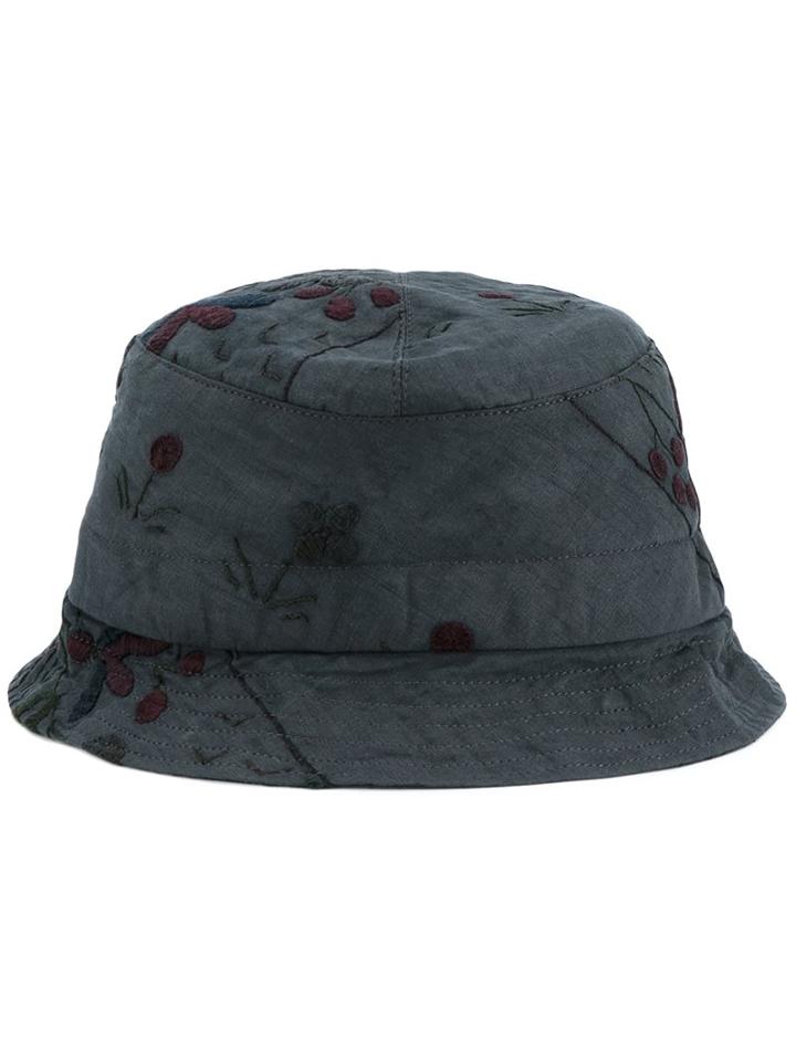 By Walid Embroidered Hat, Men's, Size: Large, Grey, Cotton/linen/flax