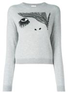 Giamba 'eye's Pullover, Women's, Size: 38, Grey, Virgin Wool