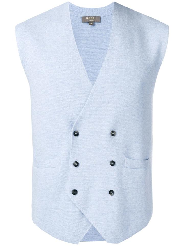 N.peal Cashmere Waistcoat - Blue
