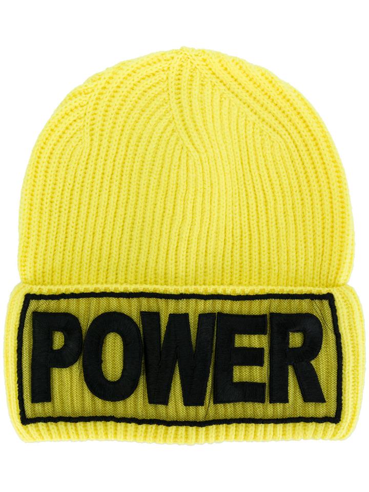 Versace Power Embroidered Beanie Hat - Yellow & Orange