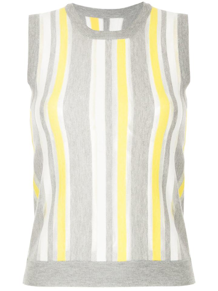 Guild Prime Colour-block Sleeveless Sweater - Grey