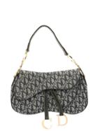 Christian Dior Pre-owned Trotter Pattern Saddle Handbag - Grey