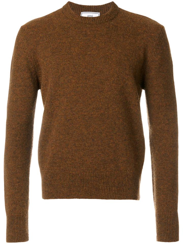 Ami Alexandre Mattiussi Crew Neck Jumper - Brown