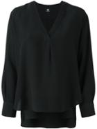 Ps By Paul Smith V-neck Blouse, Women's, Size: 40, Black, Silk