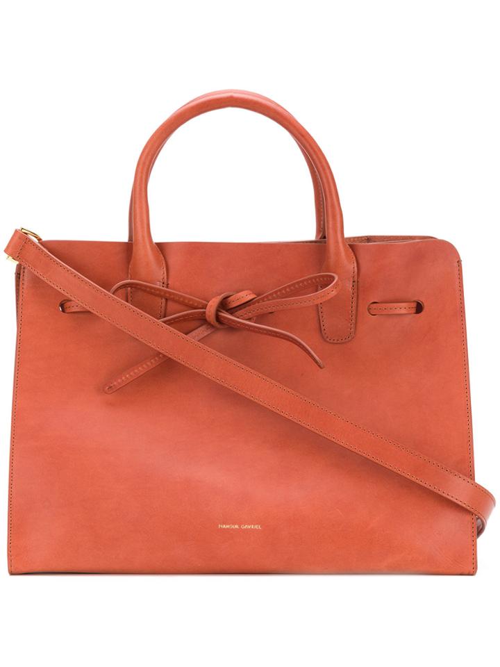 Mansur Gavriel Bow Embellished Tote - Yellow & Orange