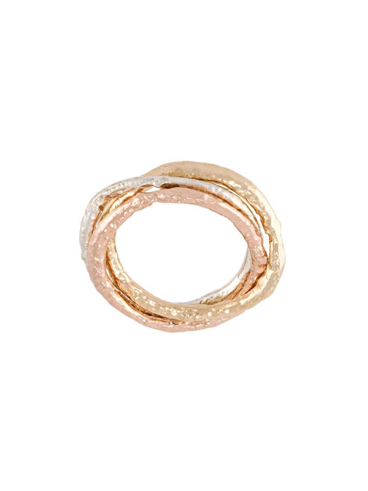 Alice Waese Linked Skinny Rings - Metallic