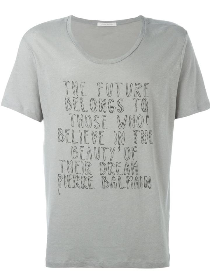 Pierre Balmain Quote Print T-shirt