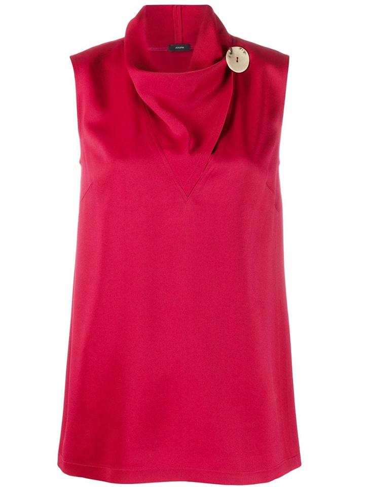Joseph Cowl-neck Sleeveless Top - Red