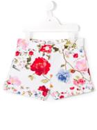 Monnalisa Floral Print Shorts, Girl's, Size: 12 Yrs, White