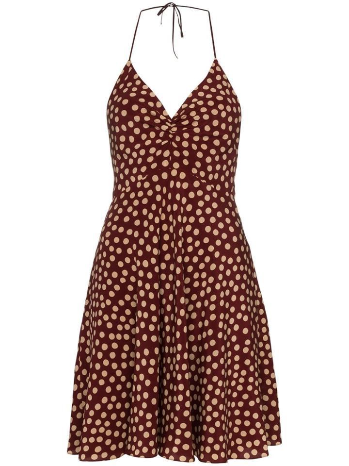 Saint Laurent Polka-dot Mini Dress - Red
