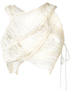 Isabel Benenato - Woven Cropped Top - Women - Cotton/linen/flax - 40, White, Cotton/linen/flax