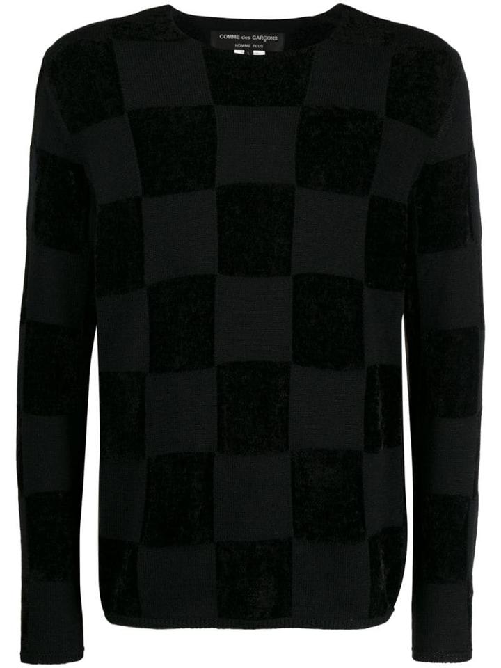 Comme Des Garçons Homme Plus Check Knit Jumper - Black