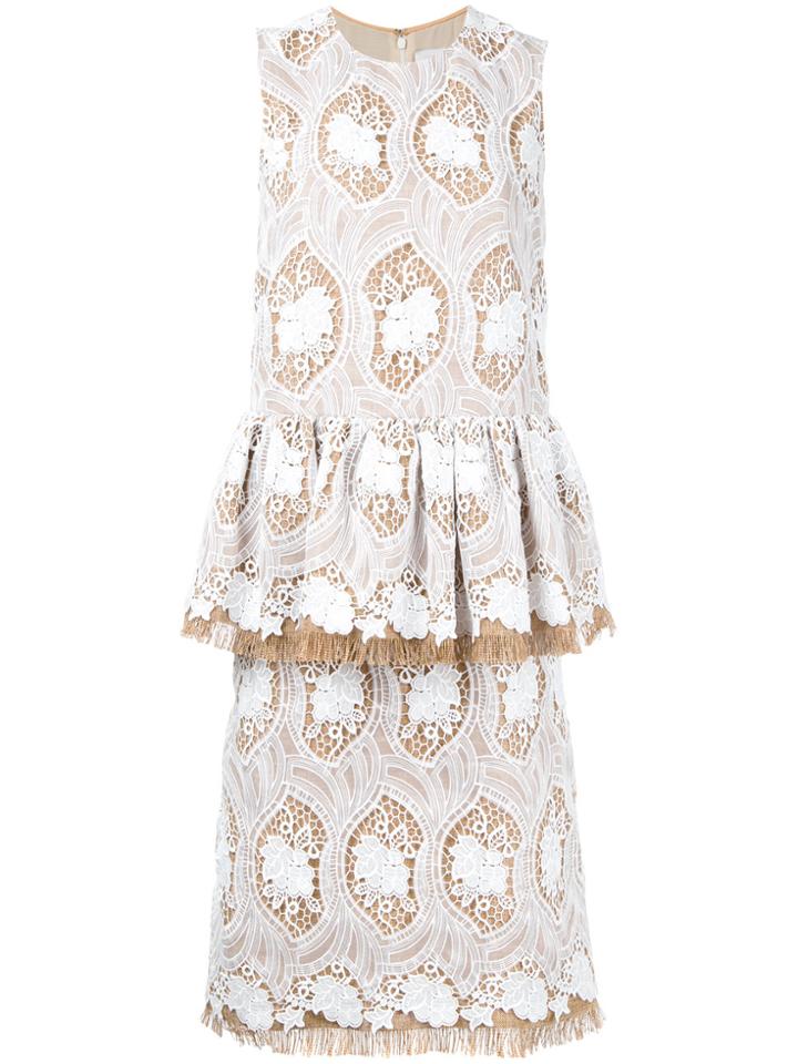 Huishan Zhang Embroidered Dress - Brown