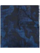 Valentino 'camustars' Scarf, Men's, Blue, Silk/modal/cashmere