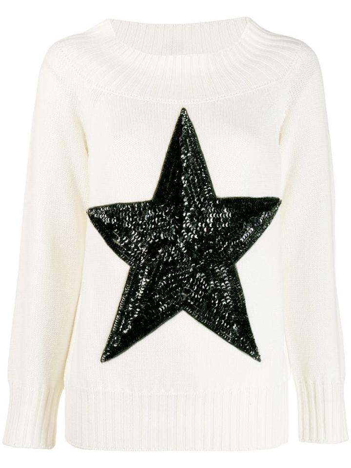 P.a.r.o.s.h. Sequin Star Jumper - White
