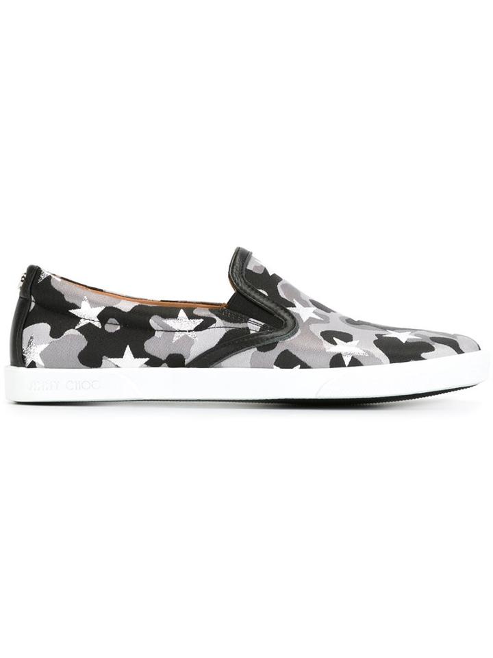 Jimmy Choo Demi Slip-on Sneakers, Women's, Size: 38, Black, Leather/rubber/cotton
