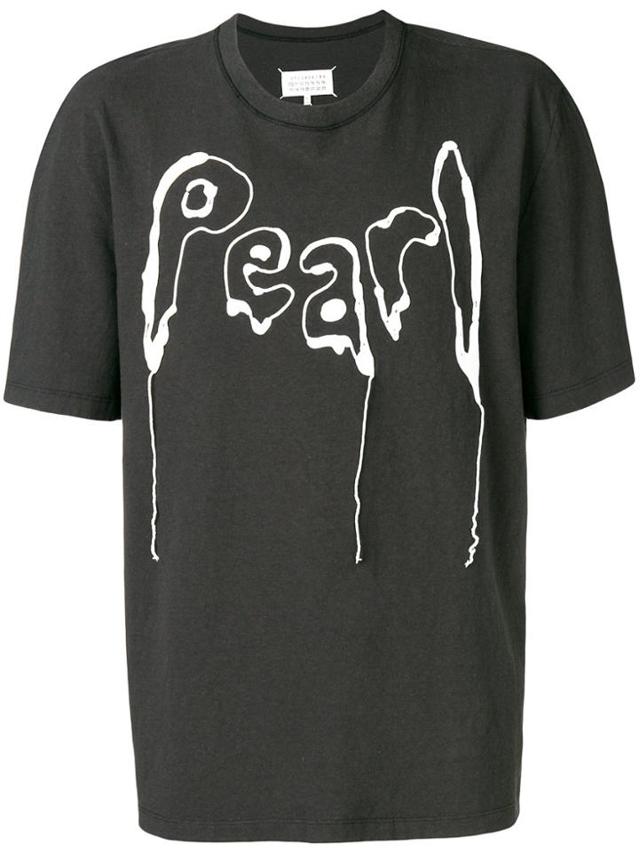 Maison Margiela Embroidered Slogan T-shirt - Grey