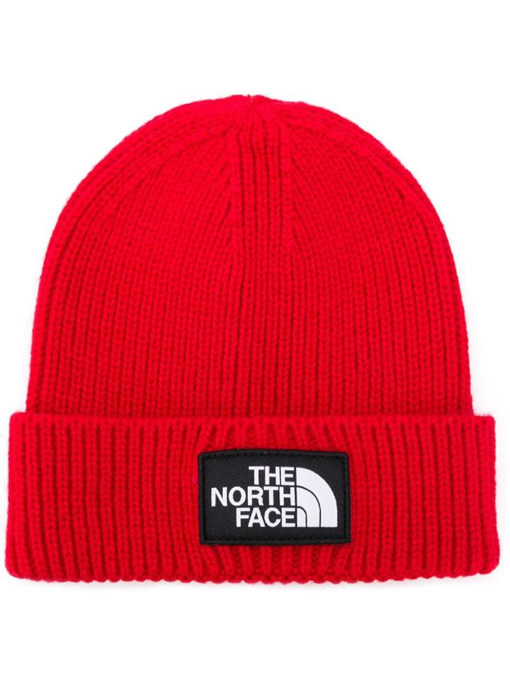 The North Face Logo Patch Beanie - Red