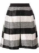 Pt01 Stripe Sequin Skirt, Women's, Size: 42, Black, Polyester/cotton/viscose/other Fibers