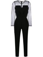 Michael Michael Kors Mesh Sleeve Jumpsuit - Black