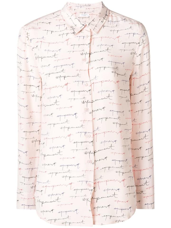 Equipment Logo Print Shirt - Pink & Purple