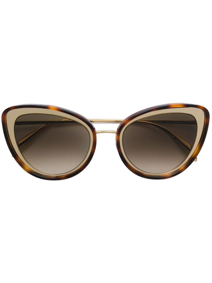 Alexander Mcqueen Eyewear Gradient Cat Eye Sunglasses - Brown
