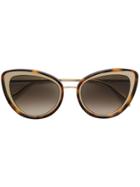 Alexander Mcqueen Eyewear Gradient Cat Eye Sunglasses - Brown
