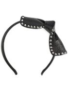 Red Valentino - Studded Bow Headband - Women - Calf Leather/metal (grey) (other) - One Size, Calf Leather/metal (other)