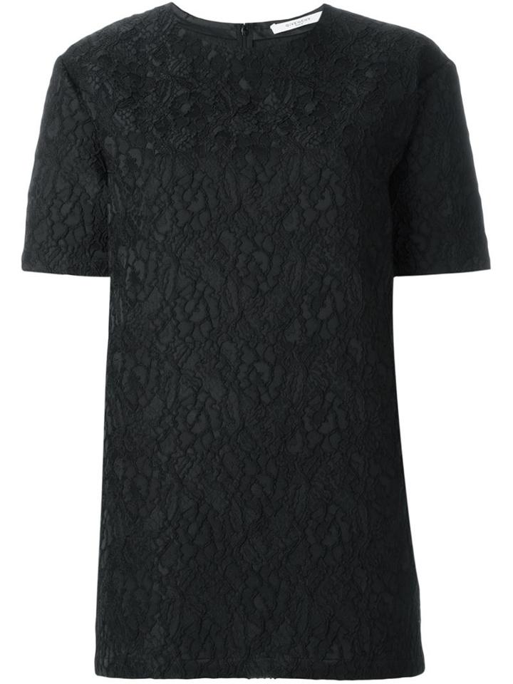 Givenchy Floral Lace Top, Women's, Size: 36, Black, Viscose/polyester/polyamide/spandex/elastane