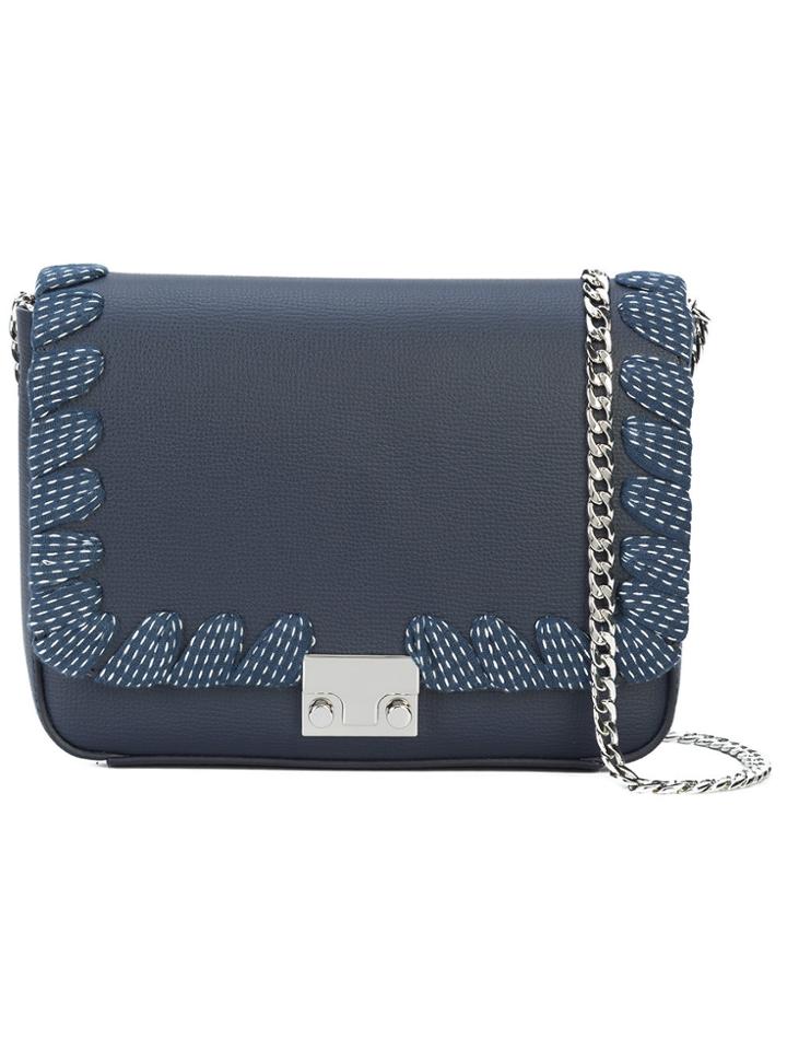 Loeffler Randall Lace-up Trim Shoulder Bag - Blue